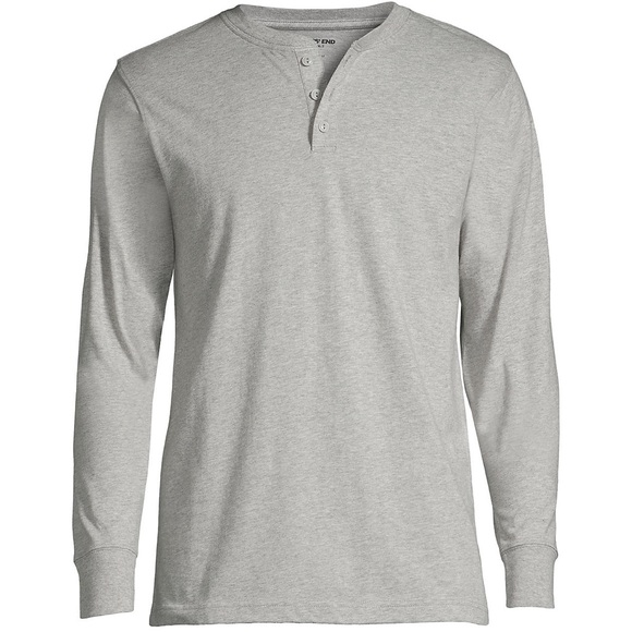 🆕 Land’s End Super-T Long Sleeve Henley Shirt - Picture 2 of 6
